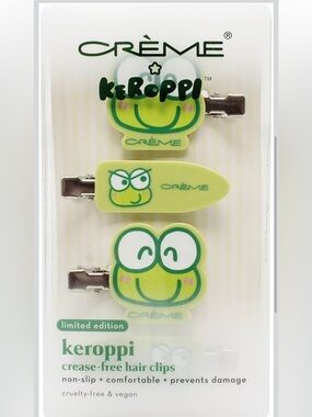 NWT Crème Shop Keroppi Hair Clips - Set of 4